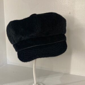 Nine West Faux Fur Newsboy cap